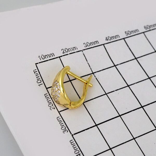 Women Earrings/ Aretes Dama/Zircon Stone/14k Real Color// E551 - Image 3