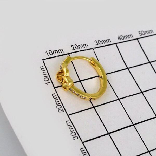Women Earrings/ Aretes Dama/  Zircon Stone/  14k Real Color// E552 - Image 3