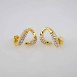 Women Earrings/ Aretes Dama/Zircon Stone/14k Real Color// E555