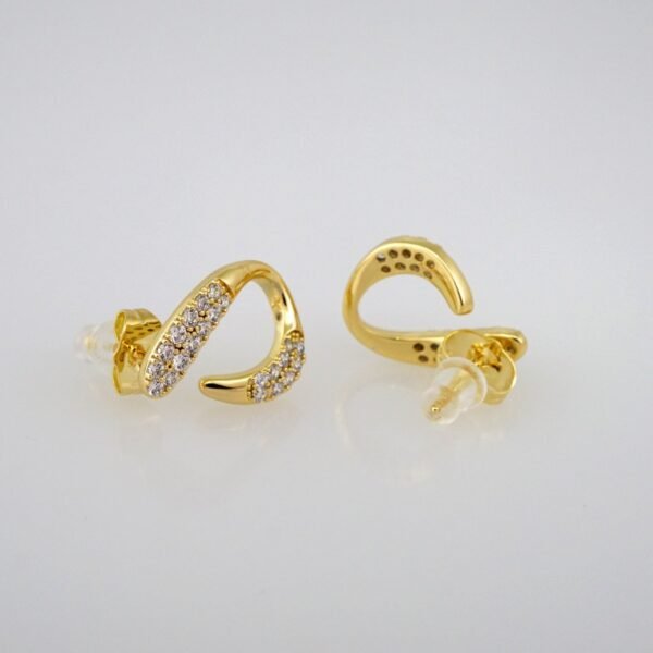 Women Earrings/ Aretes Dama/Zircon Stone/14k Real Color// E555 - Image 2