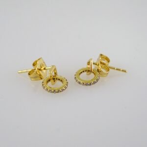 Women Earrings/ Aretes Dama/  Zircon Stone/  14k Real Color// E557