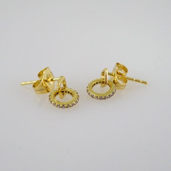 Women Earrings/ Aretes Dama/  Zircon Stone/  14k Real Color// E557