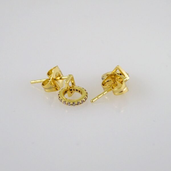 Women Earrings/ Aretes Dama/  Zircon Stone/  14k Real Color// E557 - Image 2