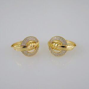 Women Earrings/ Aretes Dama/  Zircon Stone/  14k Real Color// E559