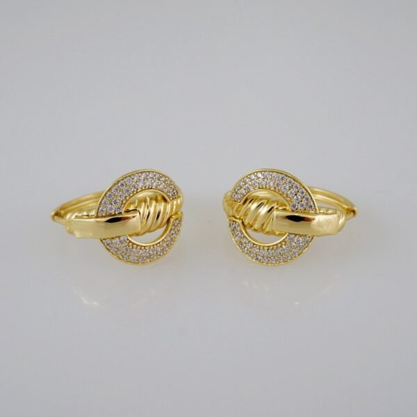Women Earrings/ Aretes Dama/  Zircon Stone/  14k Real Color// E559