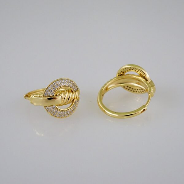 Women Earrings/ Aretes Dama/  Zircon Stone/  14k Real Color// E559 - Image 2