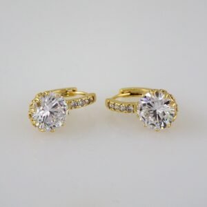 Women Earrings/ Aretes Dama/  Zircon Stone/  14k Real Color// E561