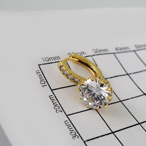 Women Earrings/ Aretes Dama/  Zircon Stone/  14k Real Color// E561 - Image 3