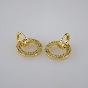 Women Earrings/ Aretes Dama/  Zircon Stone/  14k Real Color// E562