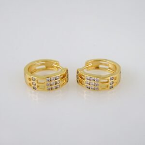 Women Earrings/ Aretes Dama/  Zircon Stone/  14k Real Color// E565