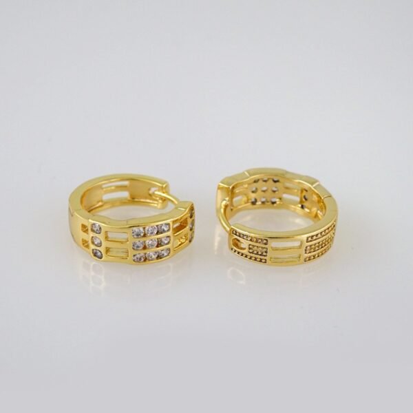 Women Earrings/ Aretes Dama/  Zircon Stone/  14k Real Color// E565 - Image 2