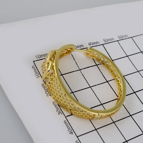Women Earrings/ Aretes Dama/  Zircon Stone/  14k Real Color// E566 - Image 3