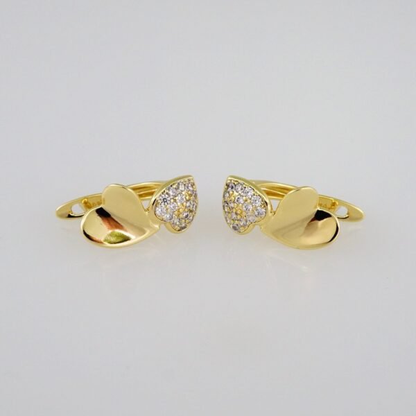 Women Earrings/ Aretes Dama/  Zircon Stone/  14k Real Color// E573