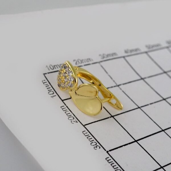 Women Earrings/ Aretes Dama/  Zircon Stone/  14k Real Color// E573 - Image 3