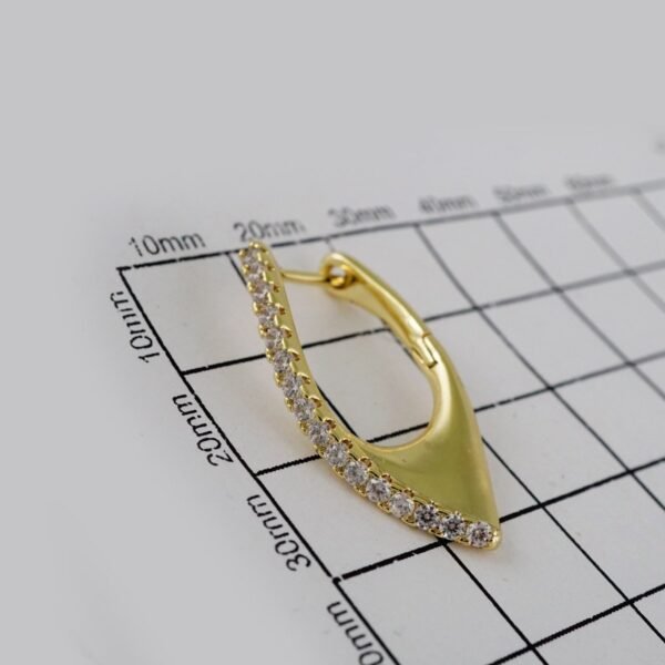 Women Earrings/ Aretes Dama/  Zircon Stone/  14k Real Color// E575 - Image 3