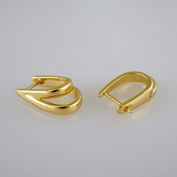 Women Earrings/ Aretes Dama/  Plain/  14k Real Color// E579 - Image 2