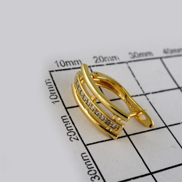 Women Earrings/ Aretes Dama/  Zircon Stone/  14k Real Color// E580 - Image 3