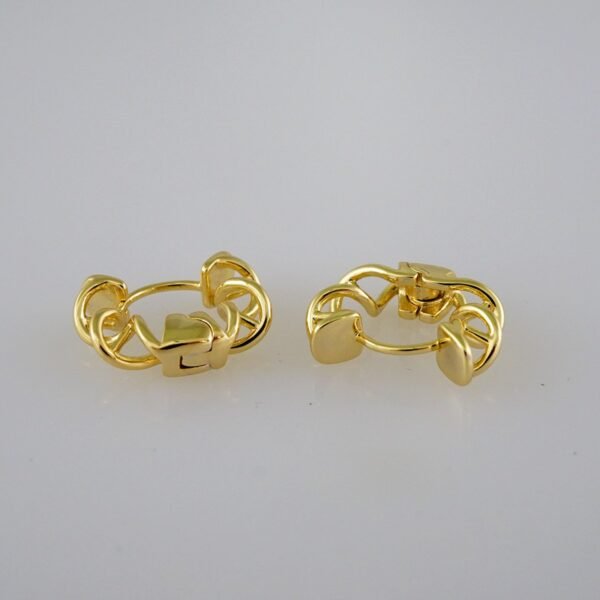 Women Earrings/ Aretes Dama/  Plain/  14k Real Color// E586 - Image 2
