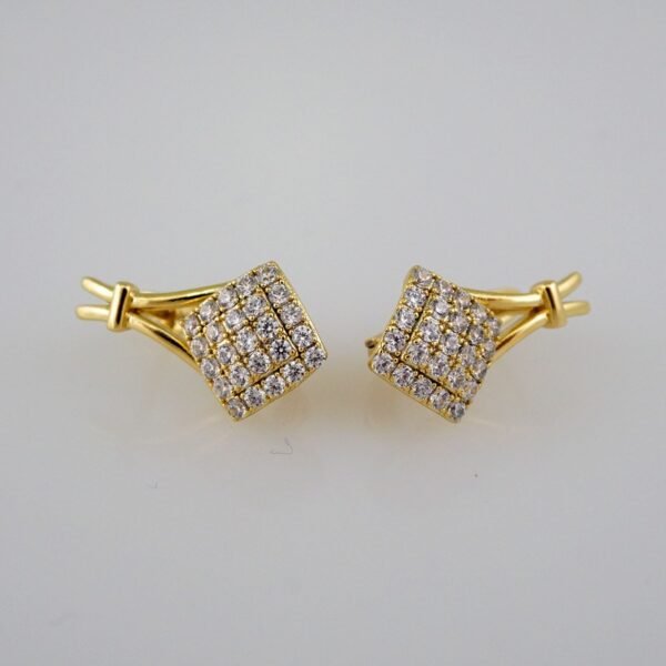 Women Earrings/ Aretes Dama/Zircon Stone/14k Real Color// E587