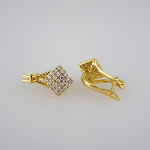 Women Earrings/ Aretes Dama/Zircon Stone/14k Real Color// E587 - Image 2