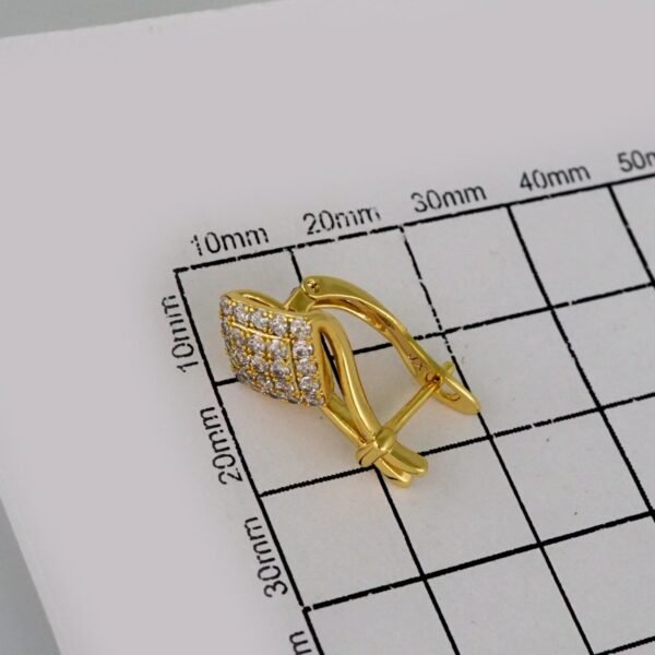 Women Earrings/ Aretes Dama/Zircon Stone/14k Real Color// E587 - Image 3