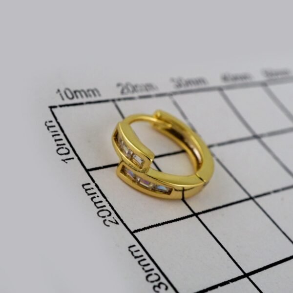 Women Earrings/ Aretes Dama/  Zircon Stone/  14k Real Color// E588 - Image 3