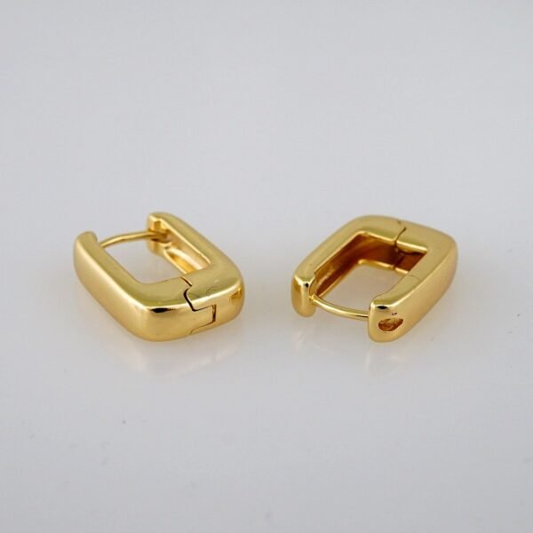Women Earrings/ Aretes Dama/  Plain/  14k Real Color// E589 - Image 2