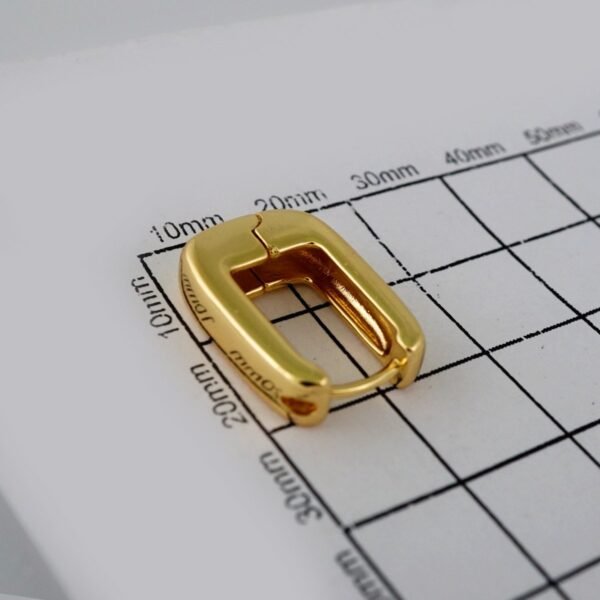 Women Earrings/ Aretes Dama/  Plain/  14k Real Color// E589 - Image 3