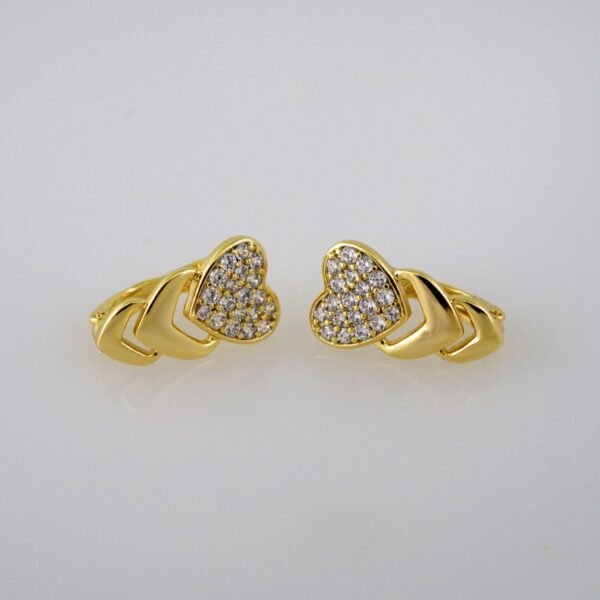 Women Earrings/ Aretes Dama/  Zircon Stone/  14k Real Color// E590
