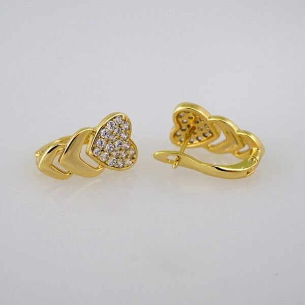 Women Earrings/ Aretes Dama/  Zircon Stone/  14k Real Color// E590 - Image 2