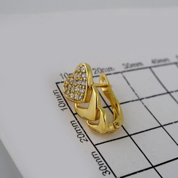 Women Earrings/ Aretes Dama/  Zircon Stone/  14k Real Color// E590 - Image 3