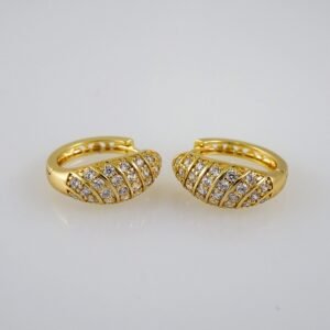 Women Earrings/ Aretes Dama/Zircon Stone/14k Real Color// E593