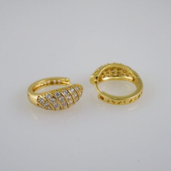 Women Earrings/ Aretes Dama/Zircon Stone/14k Real Color// E593 - Image 2