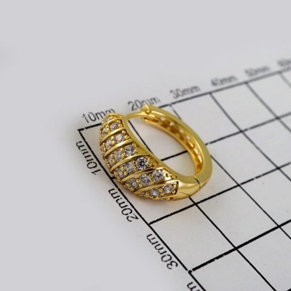 Women Earrings/ Aretes Dama/Zircon Stone/14k Real Color// E593 - Image 3