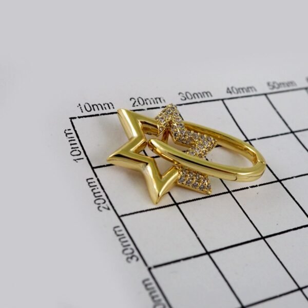 Women Earrings/ Aretes Dama/  Zircon Stone/  14k Real Color// E599 - Image 3