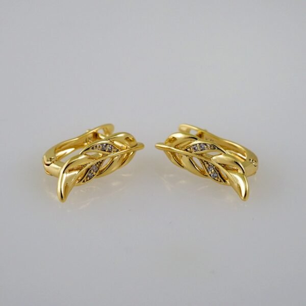 Women Earrings/ Aretes Dama/  Zircon Stone/  14k Real Color// E600