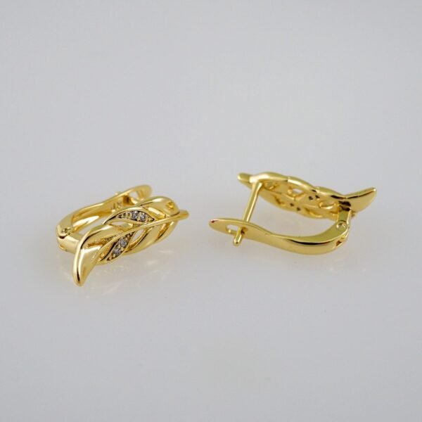Women Earrings/ Aretes Dama/  Zircon Stone/  14k Real Color// E600 - Image 2