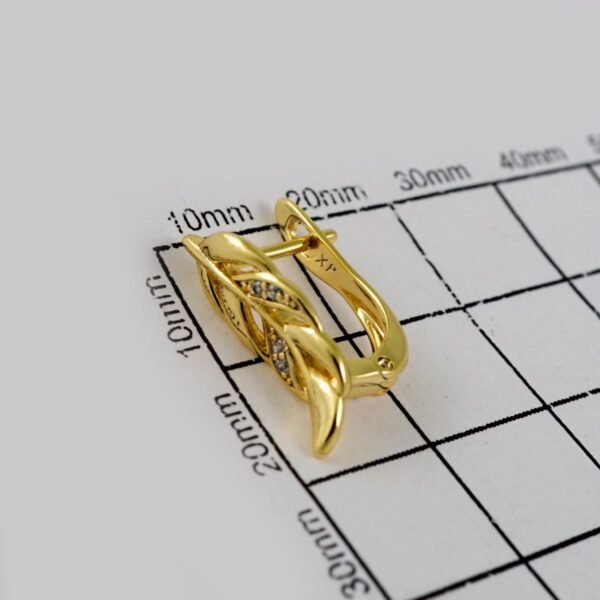 Women Earrings/ Aretes Dama/  Zircon Stone/  14k Real Color// E600 - Image 3