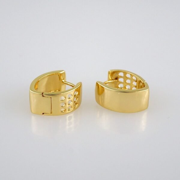 Women Earrings/ Aretes Dama/  Plain/  14k Real Color// E611 - Image 2