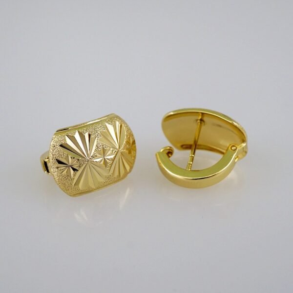 Women Earrings/ Aretes Dama/  Plain/  14k Real Color// E619 - Image 2