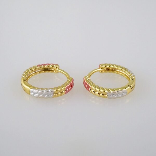 Women Earrings/ Aretes Dama/  Plain/  ThreeTone// E623