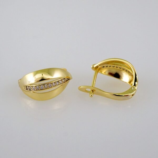 Women Earrings/ Aretes Dama/Zircon Stone/14k Real Color// E625 - Image 2