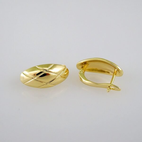 Women Earrings/ Aretes Dama/  Plain/  14k Real Color// E627 - Image 2