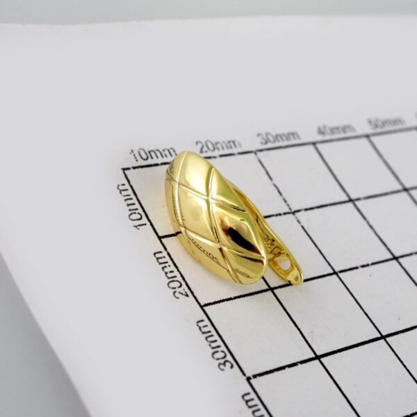 Women Earrings/ Aretes Dama/  Plain/  14k Real Color// E627 - Image 3