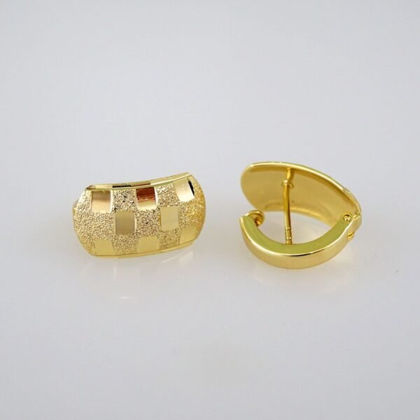 Women Earrings/ Aretes Dama/  Plain/  14k Real Color// E628 - Image 2