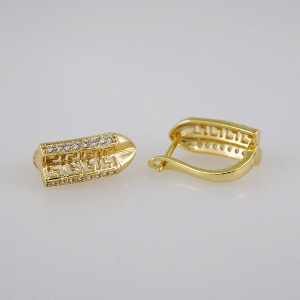Women Earrings/ Aretes Dama/Zircon Stone/14k Real Color// E630 - Image 2