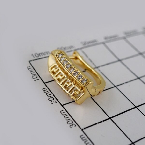 Women Earrings/ Aretes Dama/Zircon Stone/14k Real Color// E630 - Image 3