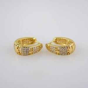 Women Earrings/ Aretes Dama/Zircon Stone/14k Real Color// E636