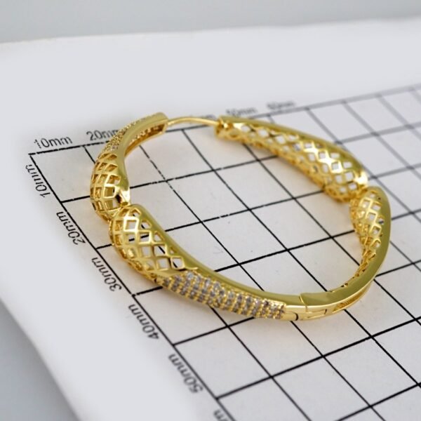Women Earrings/ Aretes Dama/  Plain/  14k Real Color// E637 - Image 3