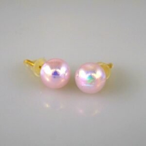 Women Earrings/ Aretes Dama/  Pearl/  14k Real Color// E644